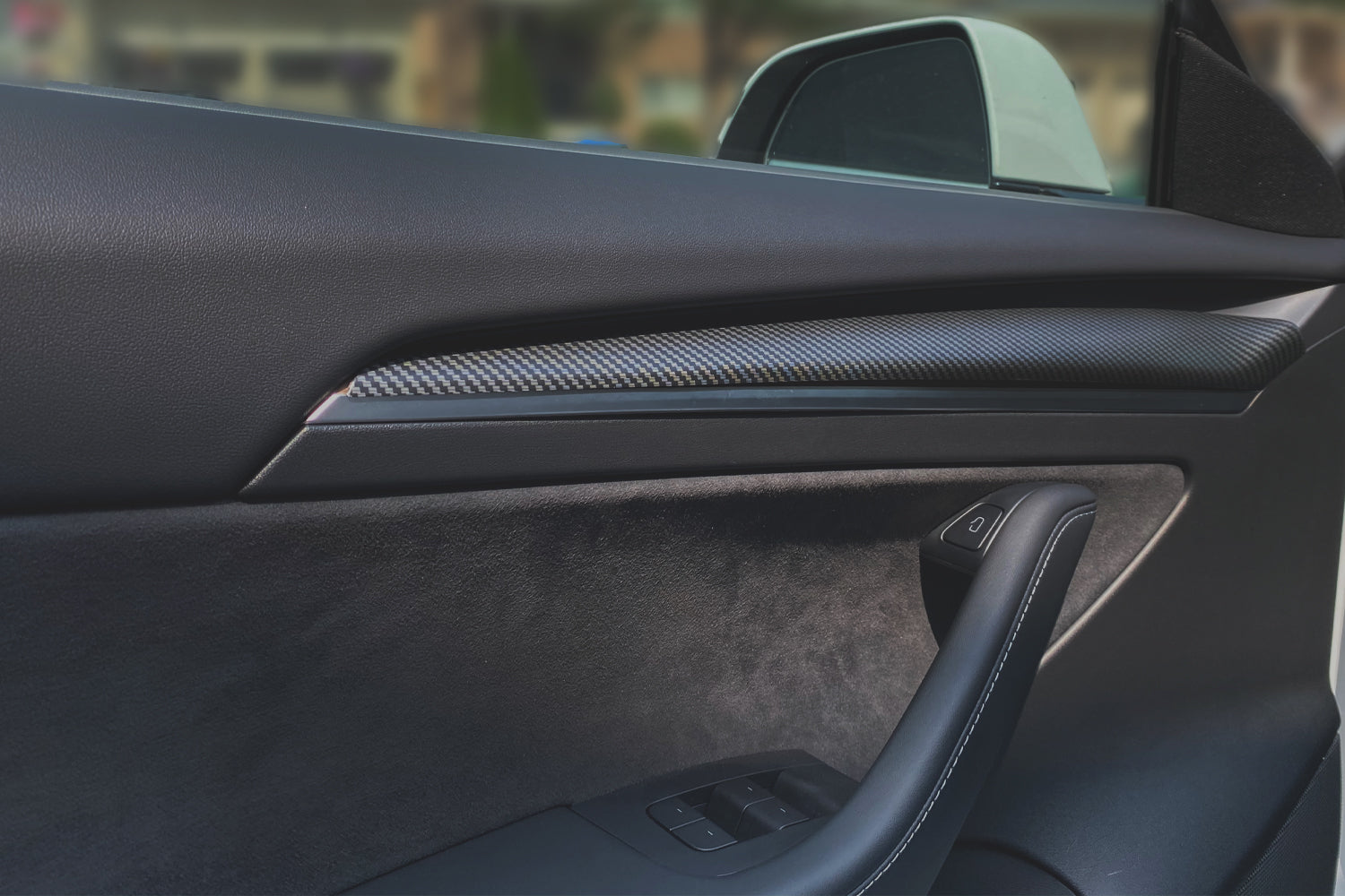 Model 3 Satin Carbon Fiber Dash & Doors Trim Covers