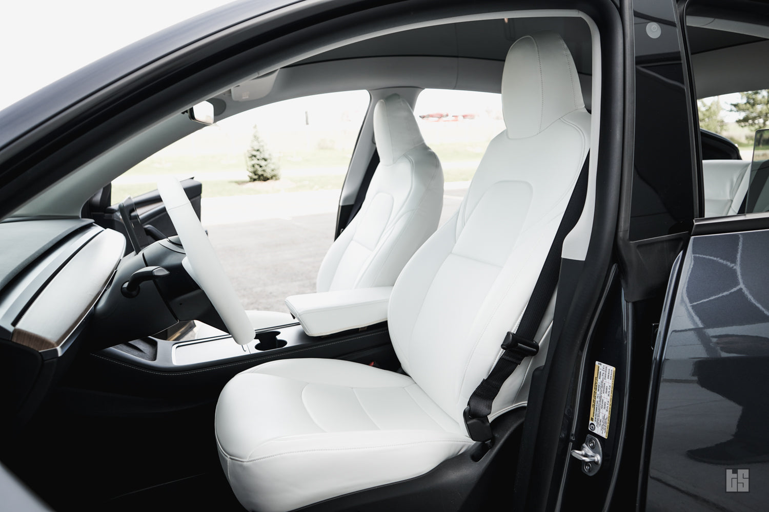 Model Y Napa Leather Seat Covers – Dove White