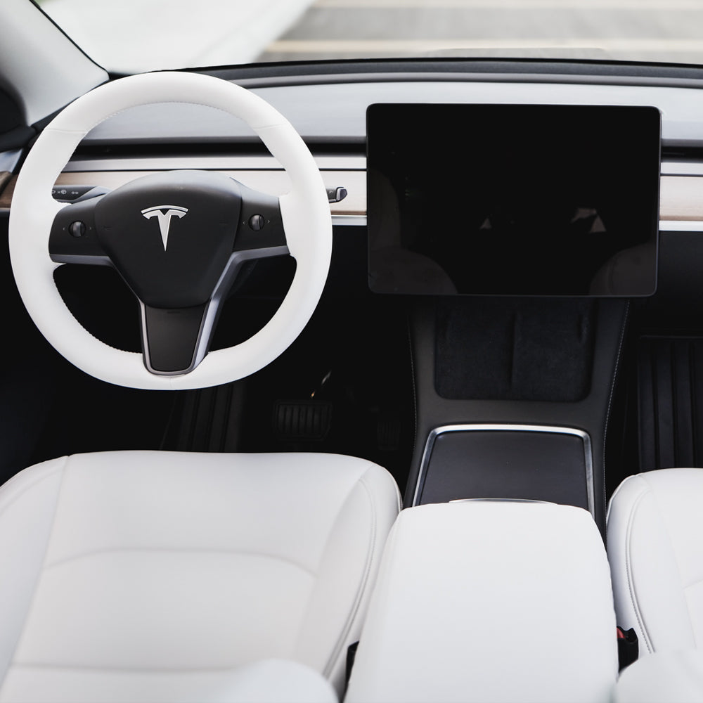 Model 3 Napa Leather Seat Covers – Dove White