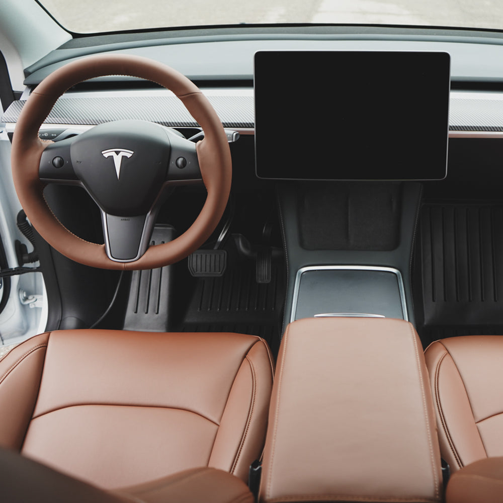 Model 3 Napa Leather Seat Covers – Saddle Tan