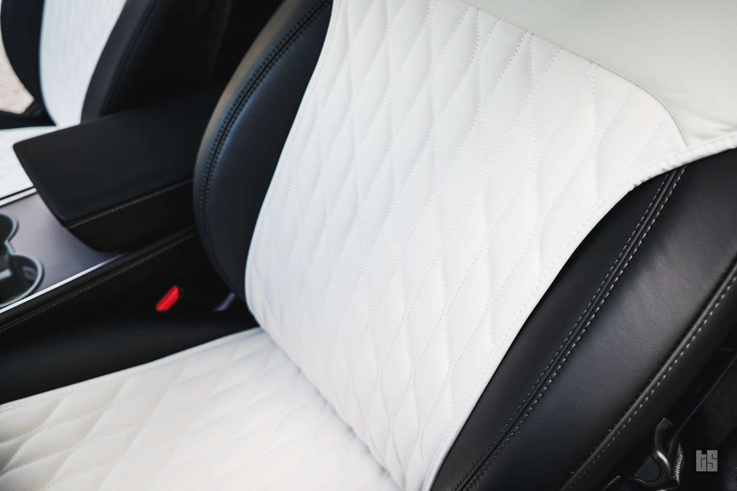 Model 3 Napa Leather Seat Protectors – Dove White