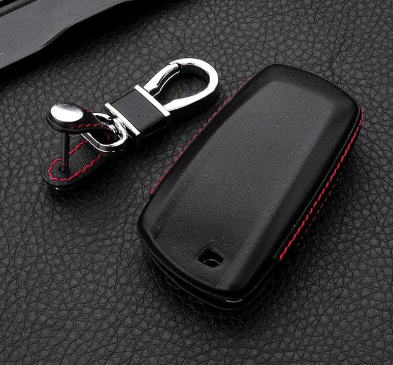 Leather Key Case (Black) + Key Ring - BMW 1, 2, 3, 4, 5, 6, 7, X1, X3, X4, M2, M3, M4, M5, M6, GT3, GT5