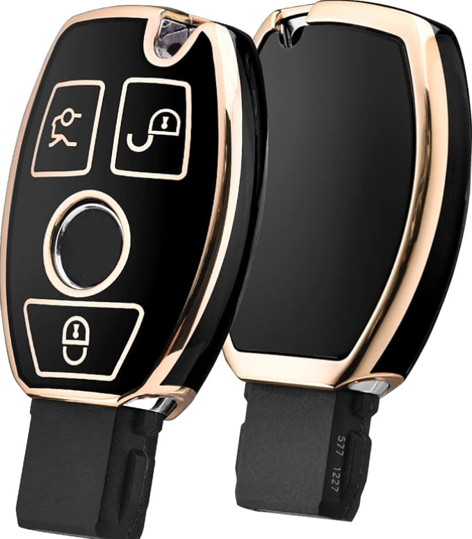 Sleek (Black and Gold) Key Case - C, E, S, M, CLS, CLK, G-Class