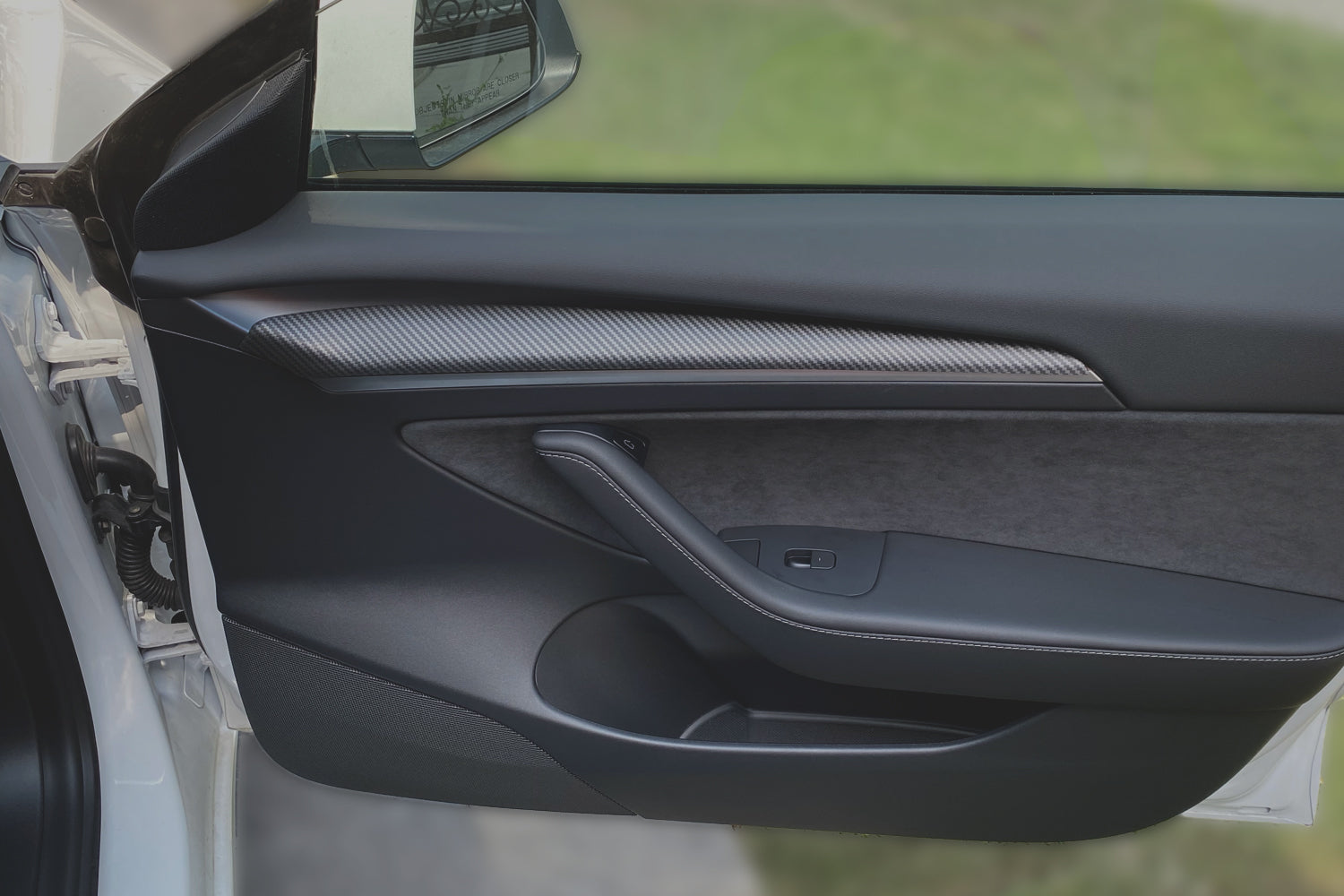 Model 3 Satin Carbon Fiber Dash & Doors Trim Covers