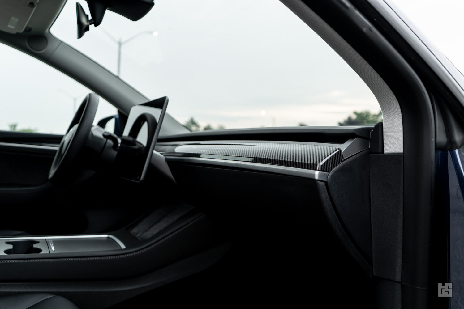 Model Y Gloss Carbon Fiber Dash & Doors Trim Covers