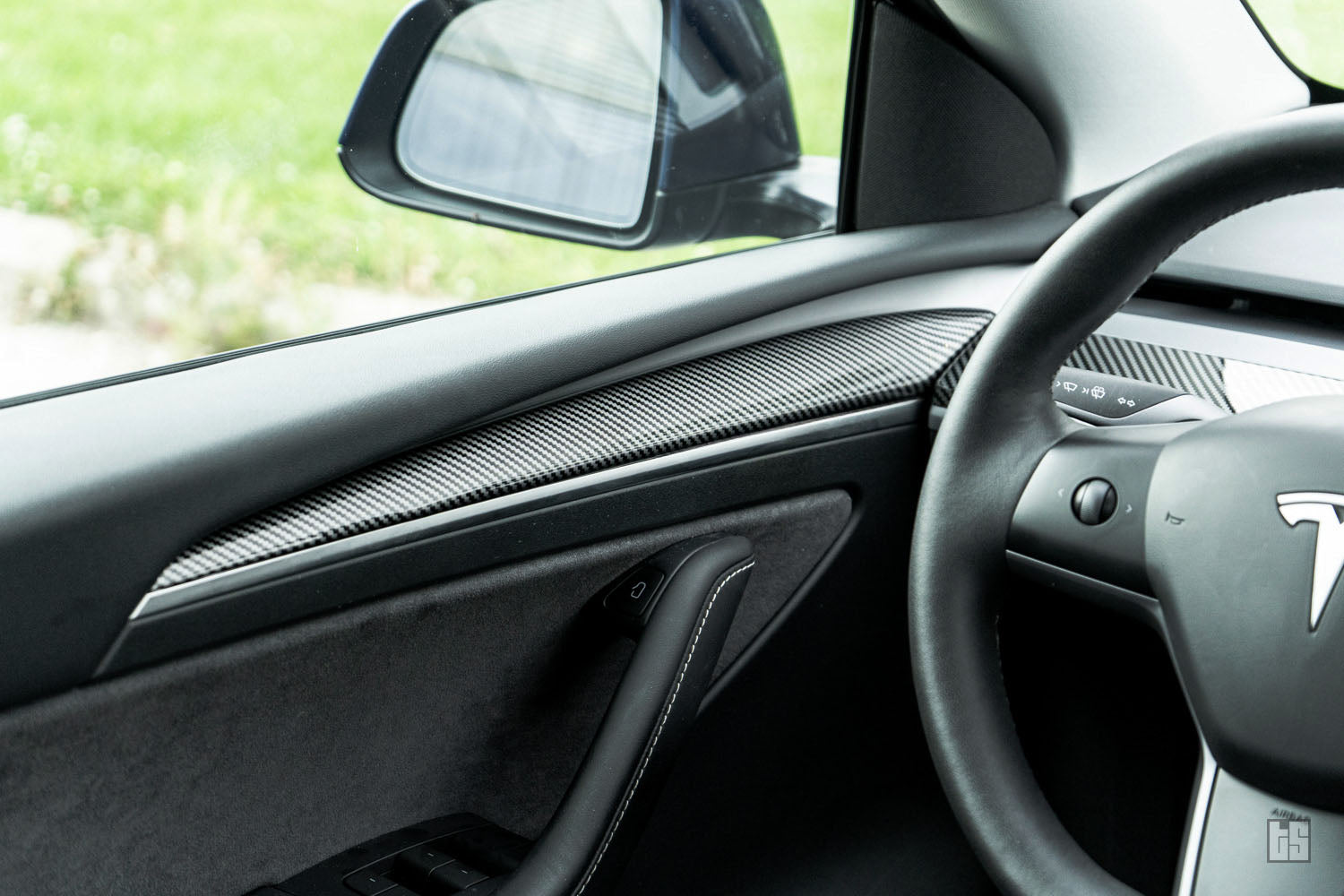 Model Y Gloss Carbon Fiber Dash & Doors Trim Covers