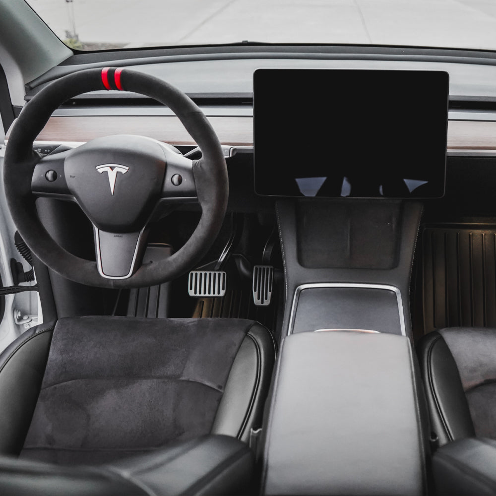 Model Y Napa Leather Seat Covers – Onyx Black w/ Suede