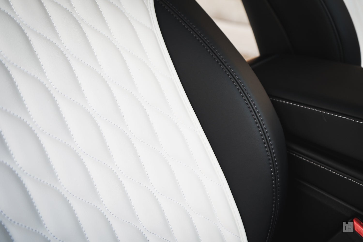 Model 3 Napa Leather Seat Protectors – Dove White